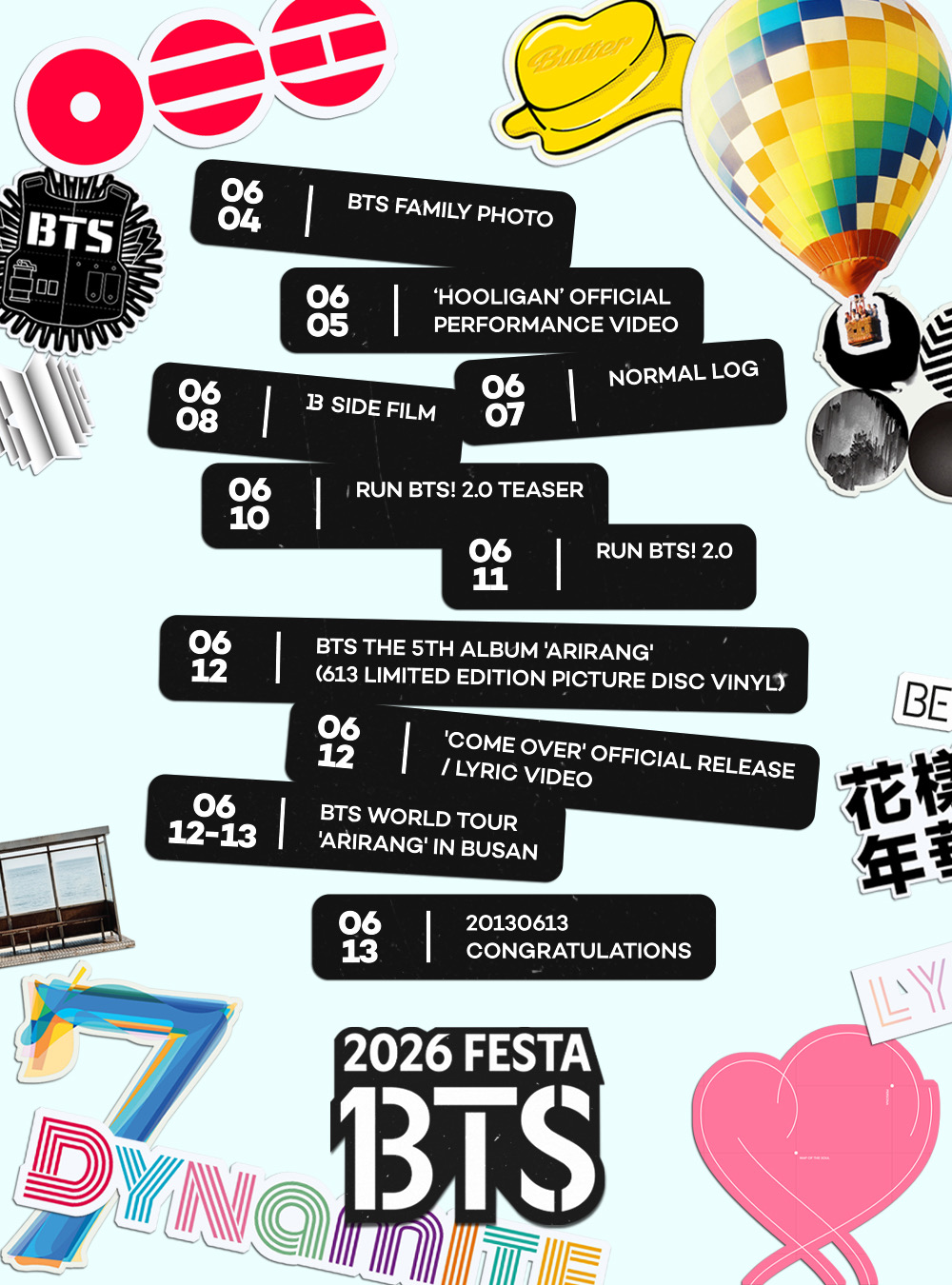 أعلنت فرقة BTS عن بدء مهرجان FESTA لعام 2026 من خلال الكشف عن الجدول الزمني