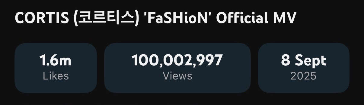 أغنية "FaSHioN" لفرقة CORTIS تصبح أول فيديو موسيقي لها يحقق 100 مليون مشاهدة